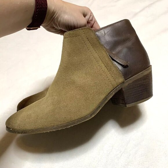 Madewell Ankle Boots Womens Size 8 Brown The Cait Leather & Suede Ankle Booties - Picture 2 of 9